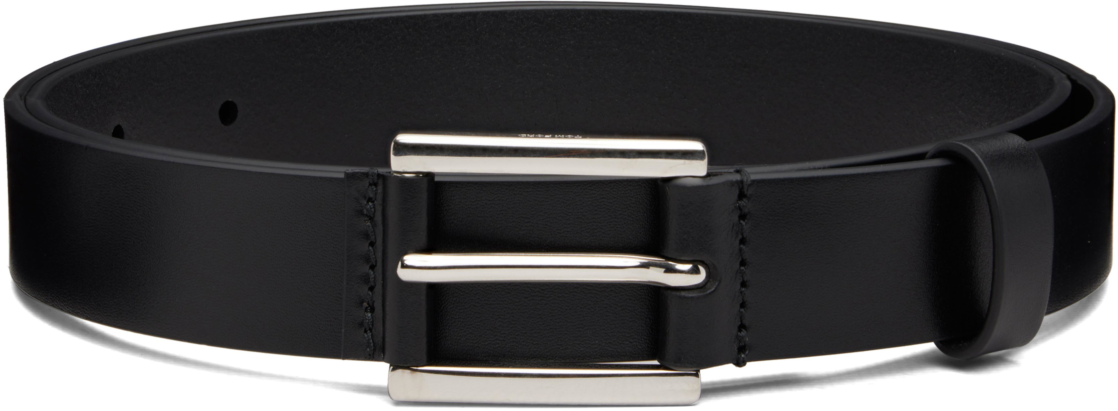Black Vacchetta Leather Detail Buckle Belt by TOM FORD