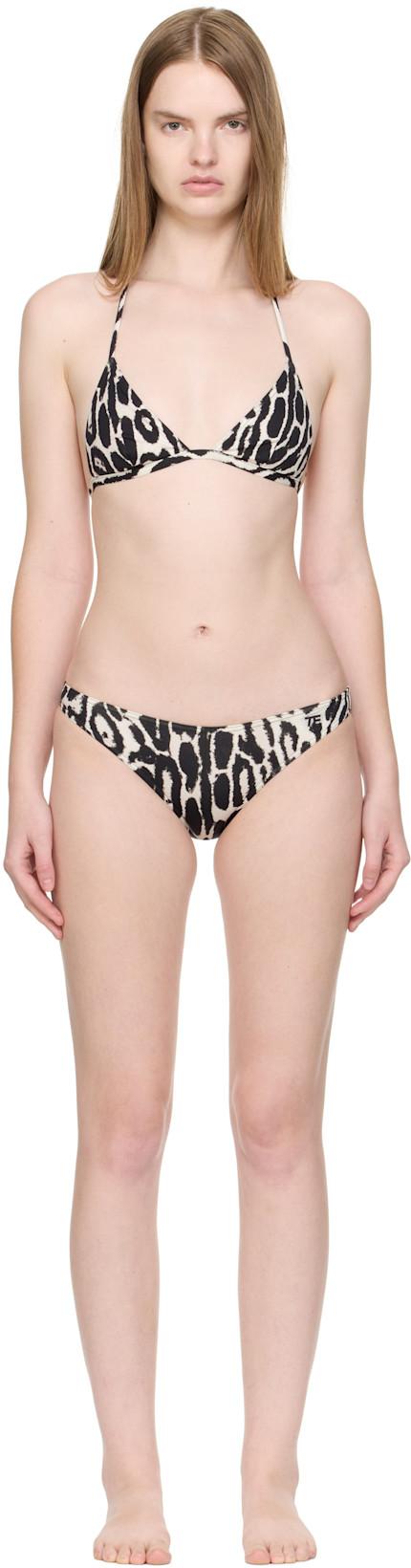 Black & Off-White Triangle Bikini by TOM FORD
