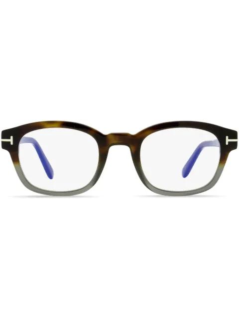Blue Block square-frame glasses by TOM FORD