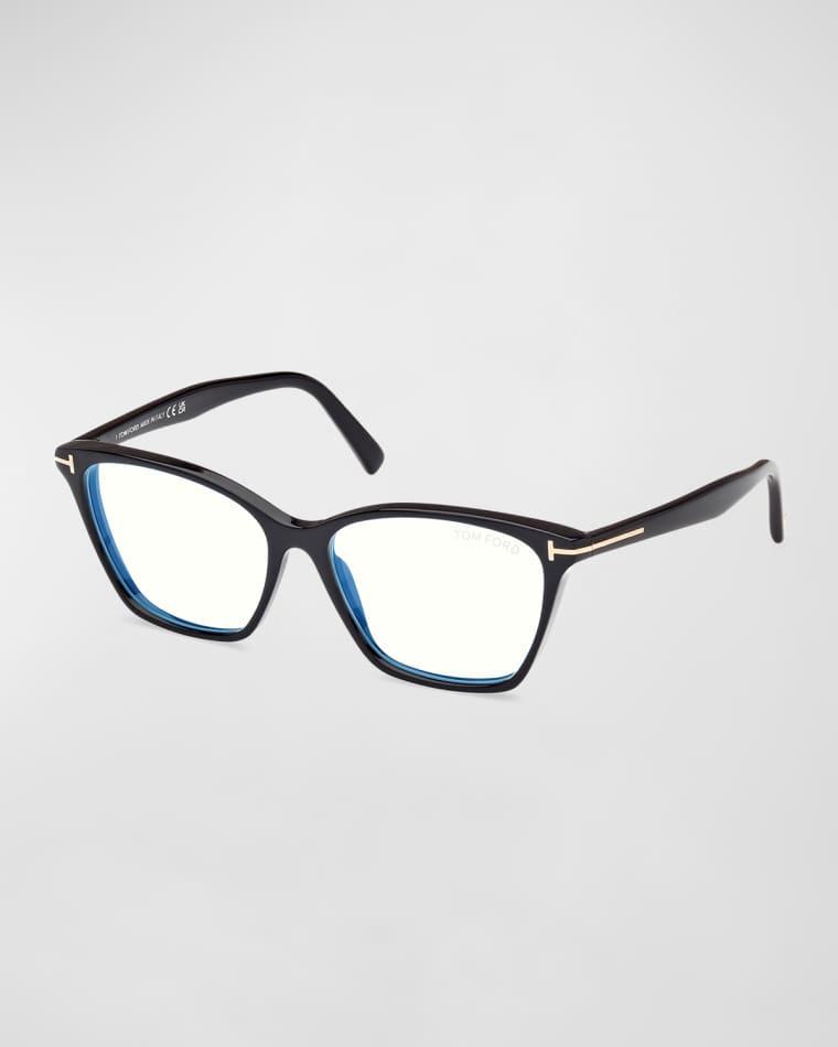 Blue Blocking Sleek Acetate Cat-Eye Glasses by TOM FORD