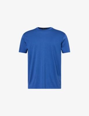 Brand-Embroidery Crewneck Woven T-Shirt by TOM FORD