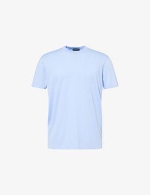 Brand-Embroidery Crewneck Woven T-Shirt by TOM FORD