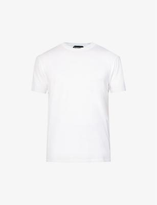Brand-embroidered crewneck cotton-blend T-shirt by TOM FORD