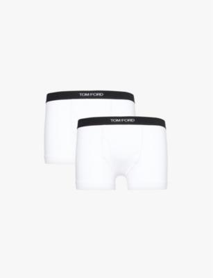 Branded-waistband pack of two stretch-cotton trunks by TOM FORD