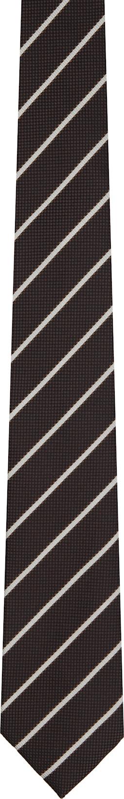 Brown Alternate Weave Regimental Tie by TOM FORD