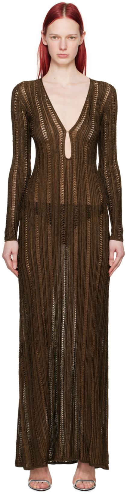 Brown Evening Maxi Dress by TOM FORD