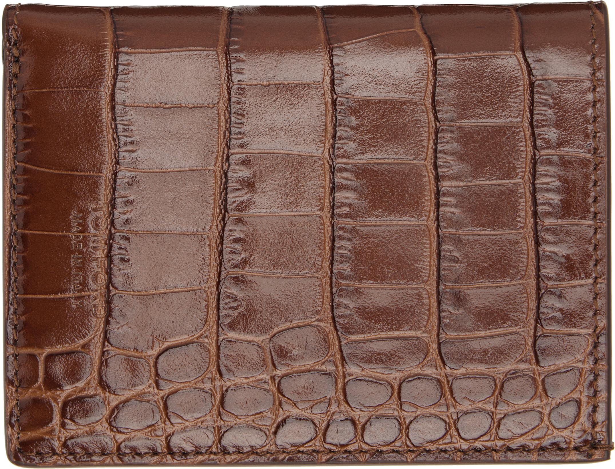 Brown Folding Card Holder by TOM FORD