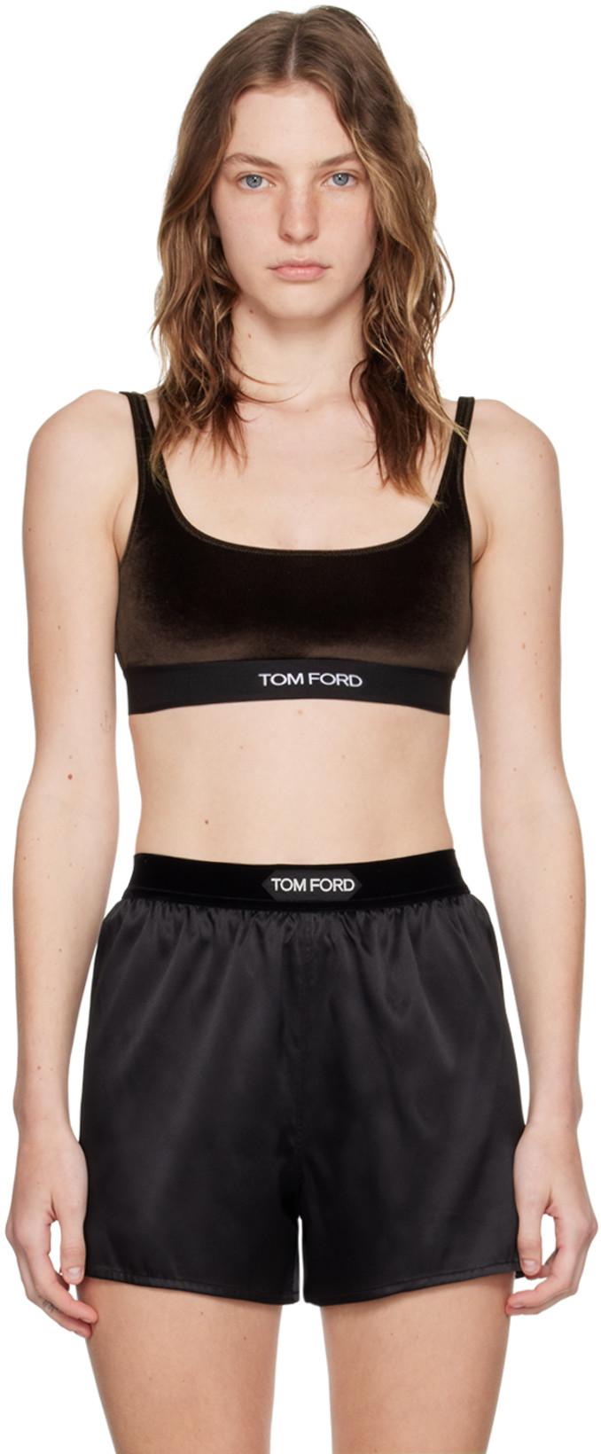 Brown Jacquard Bra by TOM FORD