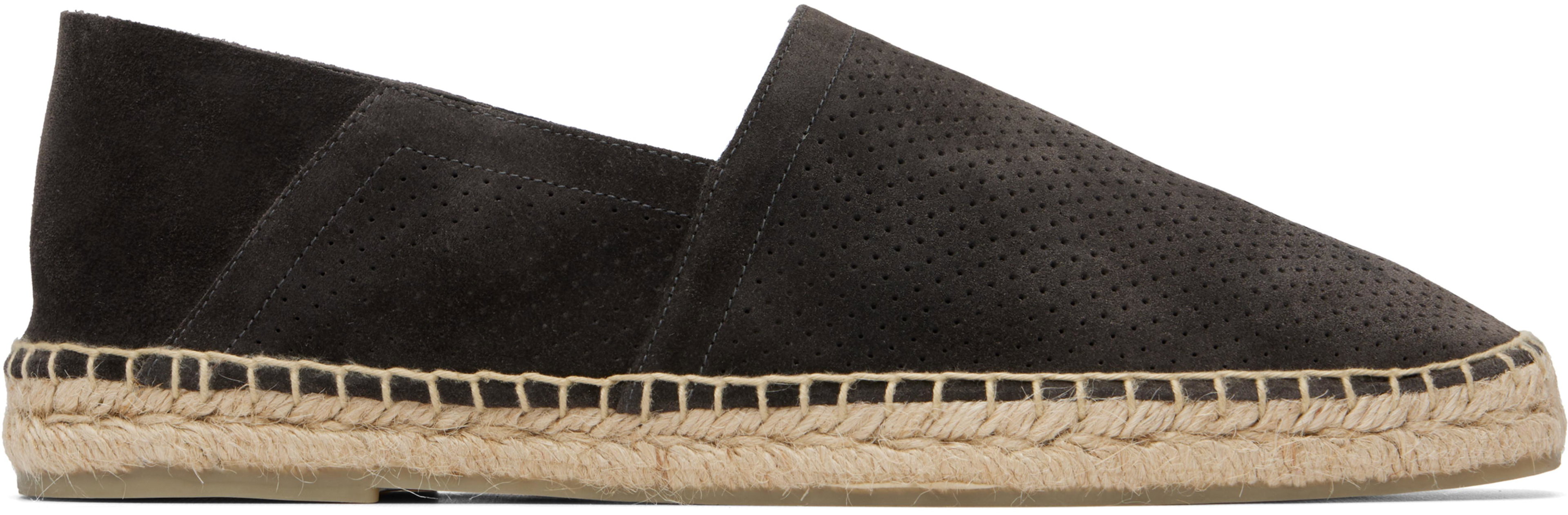 Brown Perforated Suede Barnes Espadrilles by TOM FORD