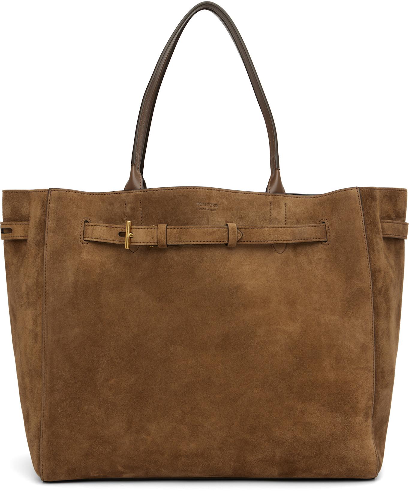 Brown Suede Audrey Large Tote by TOM FORD