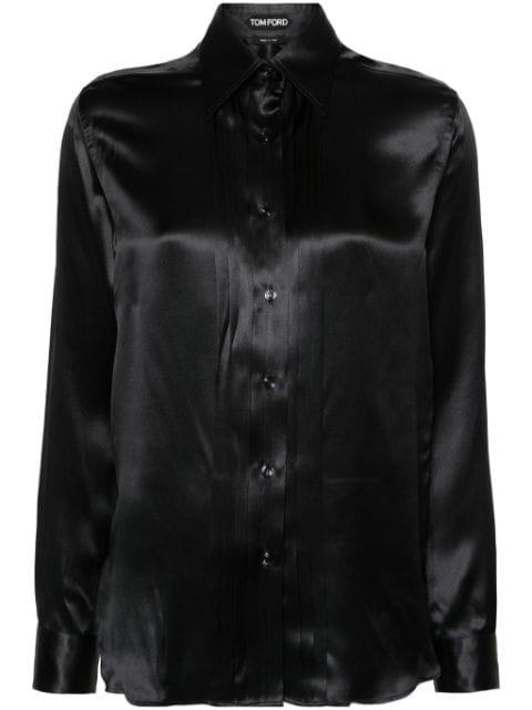 Camicia in Seta con Dettaglio Plissettato by TOM FORD