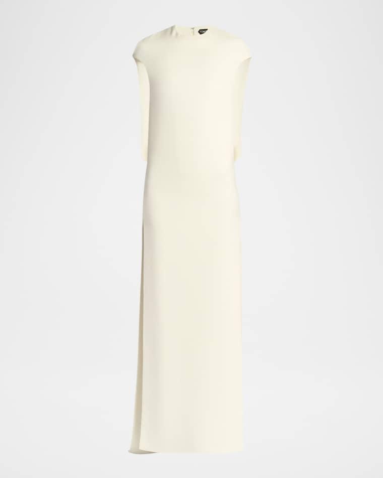 Cap-Sleeve Slit Crepe Gown by TOM FORD