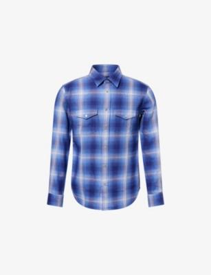 Check-Print Long-Sleeves Cotton-Poplin Shirt by TOM FORD