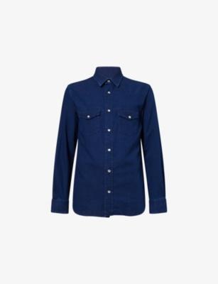 Curved-Hem Slim-Fit Denim Shirt by TOM FORD
