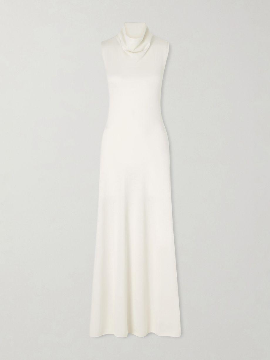 Draped wool-blend piqué maxi dress by TOM FORD