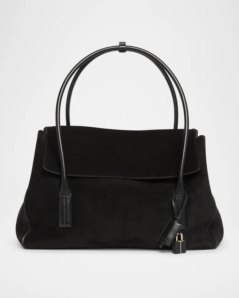 Eclipse Medium Suede & Leather Shoulder Bag by TOM FORD