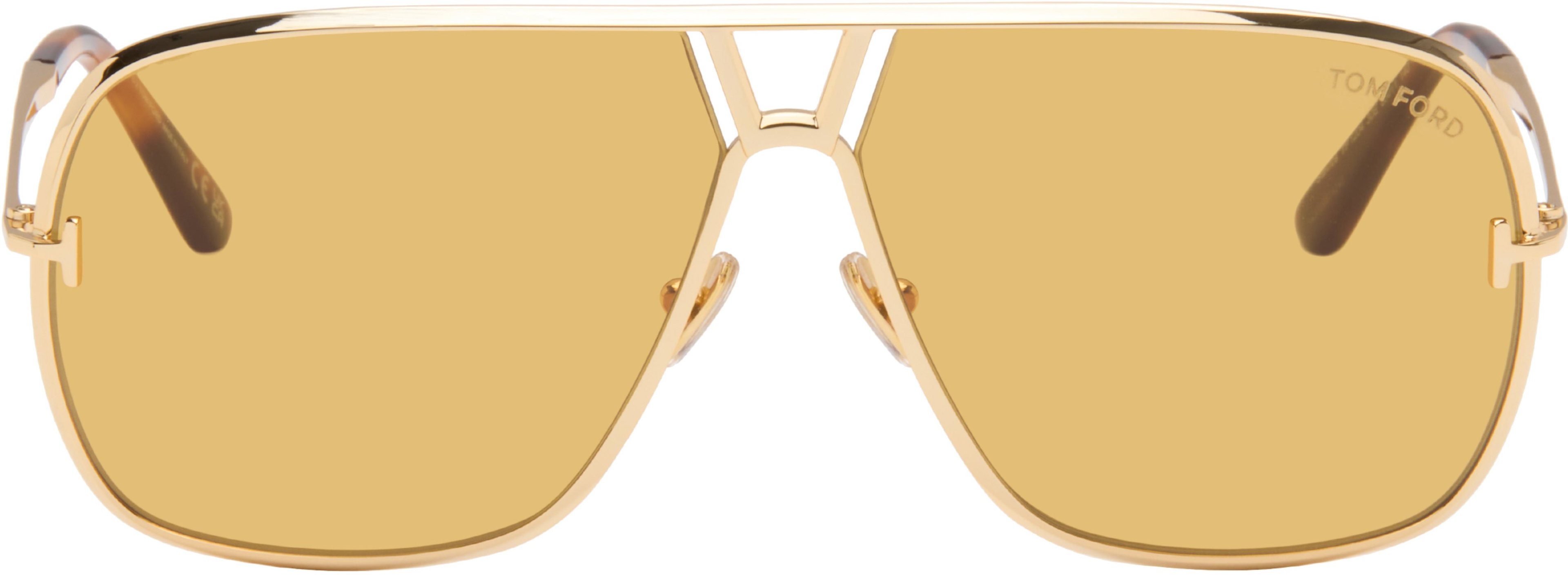 Gold Stavros Sunglasses by TOM FORD