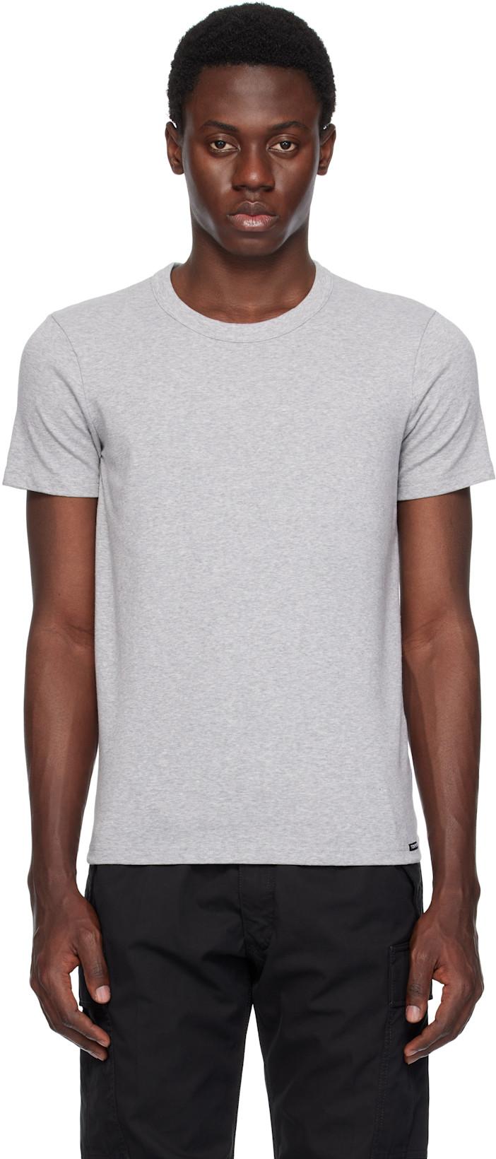 Gray Cotton Stretch Jersey T-shirt by TOM FORD