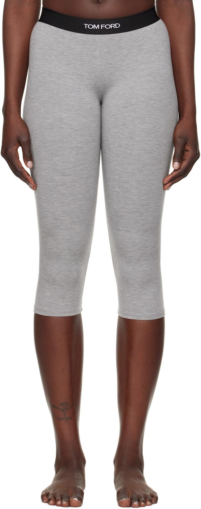 Gray Modal Yoga Short Leggings by TOM FORD