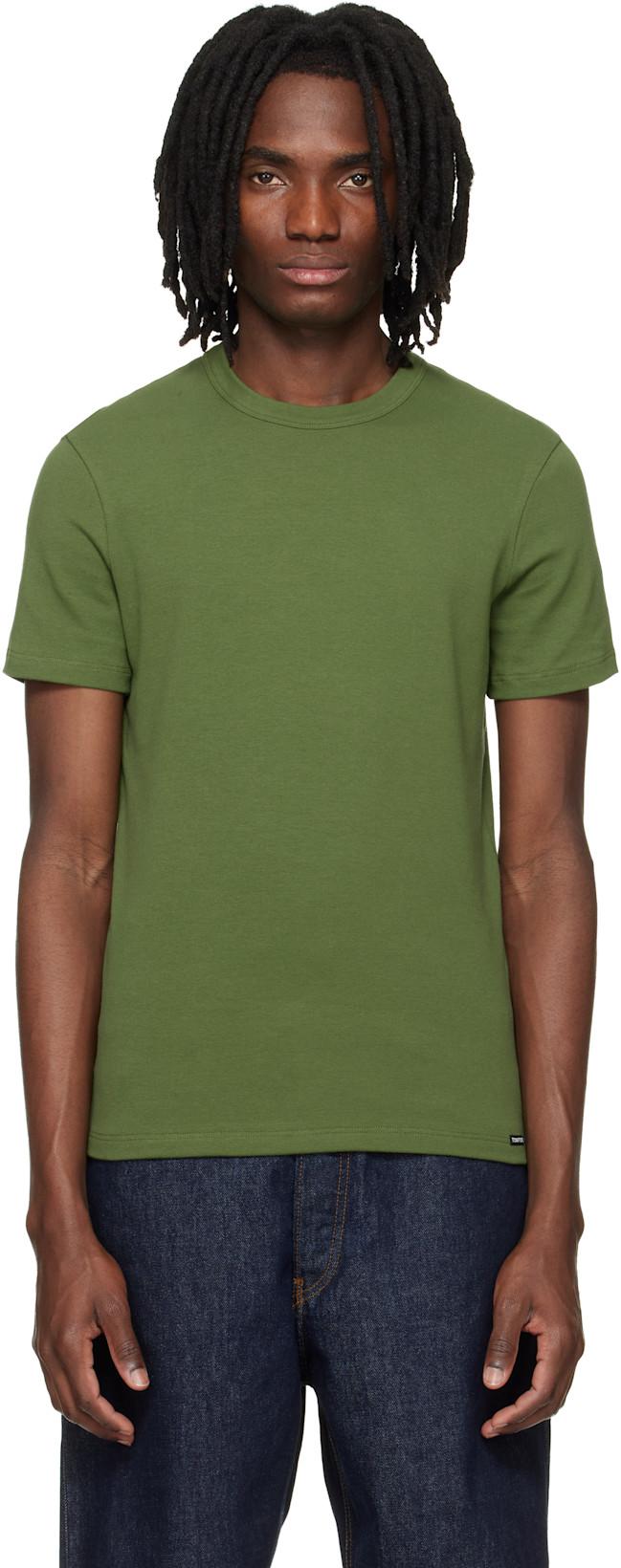 Green Cotton Crewneck T-shirt by TOM FORD