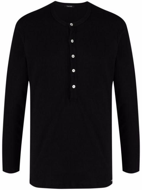 Henley-neck T-shirt by TOM FORD