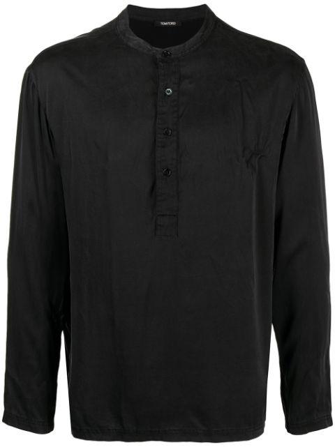Henley stretch-silk loungewear shirt by TOM FORD