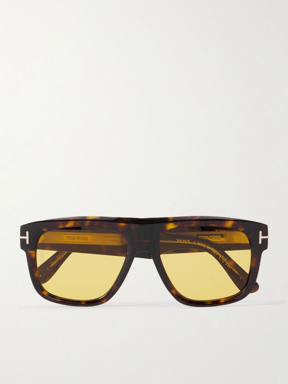 Icon Square-Frame Tortoiseshell Acetate Sunglasses by TOM FORD