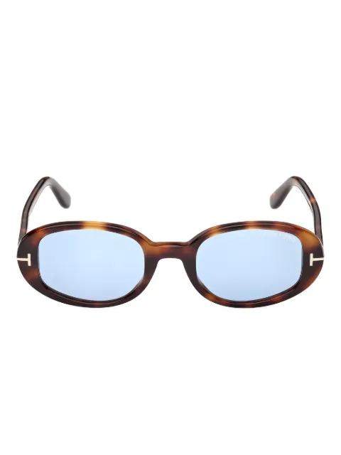 Iggy tortoiseshell-effect oval-frame sunglasses by TOM FORD