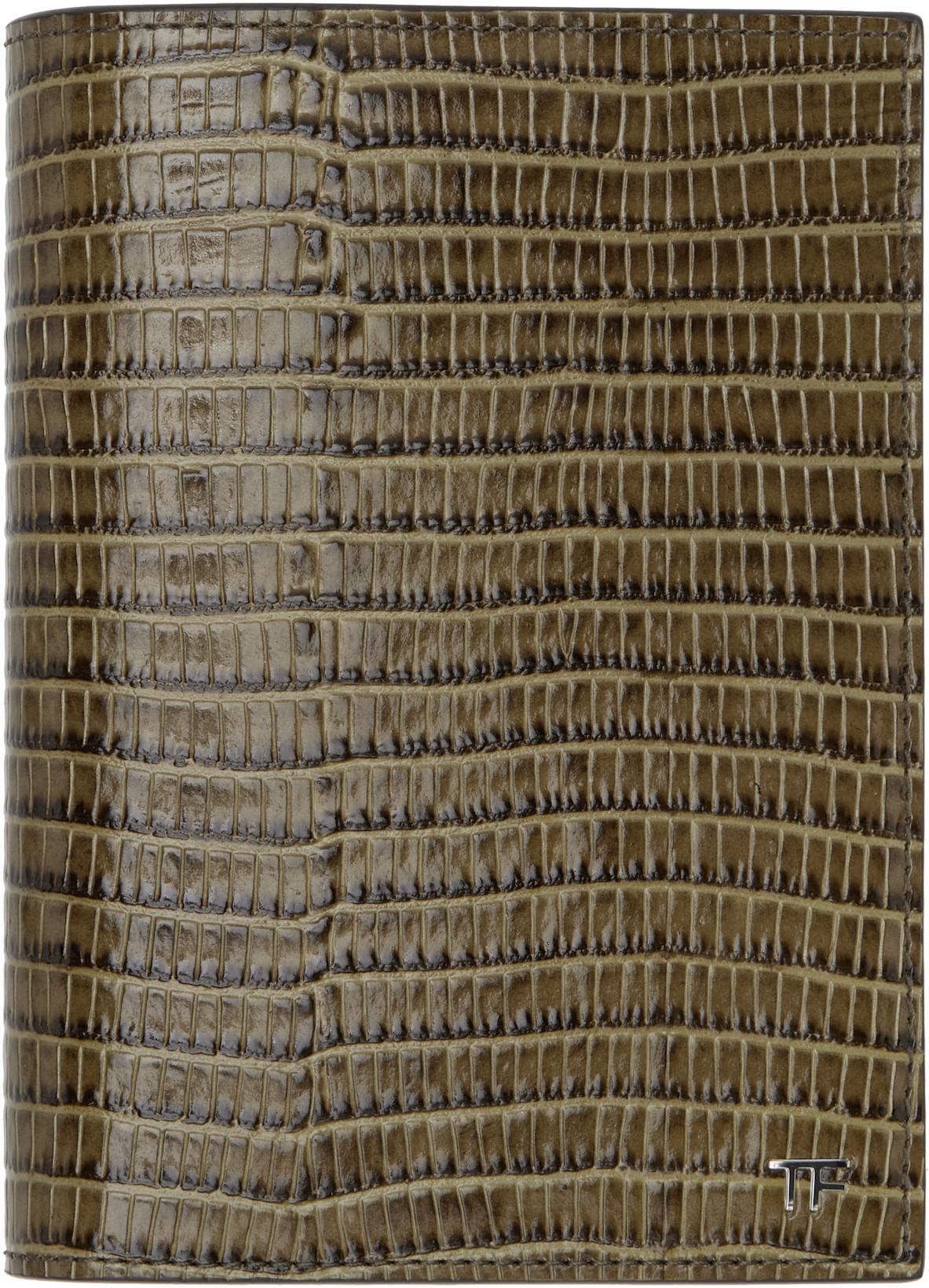 Khaki T Line Passport Holder by TOM FORD