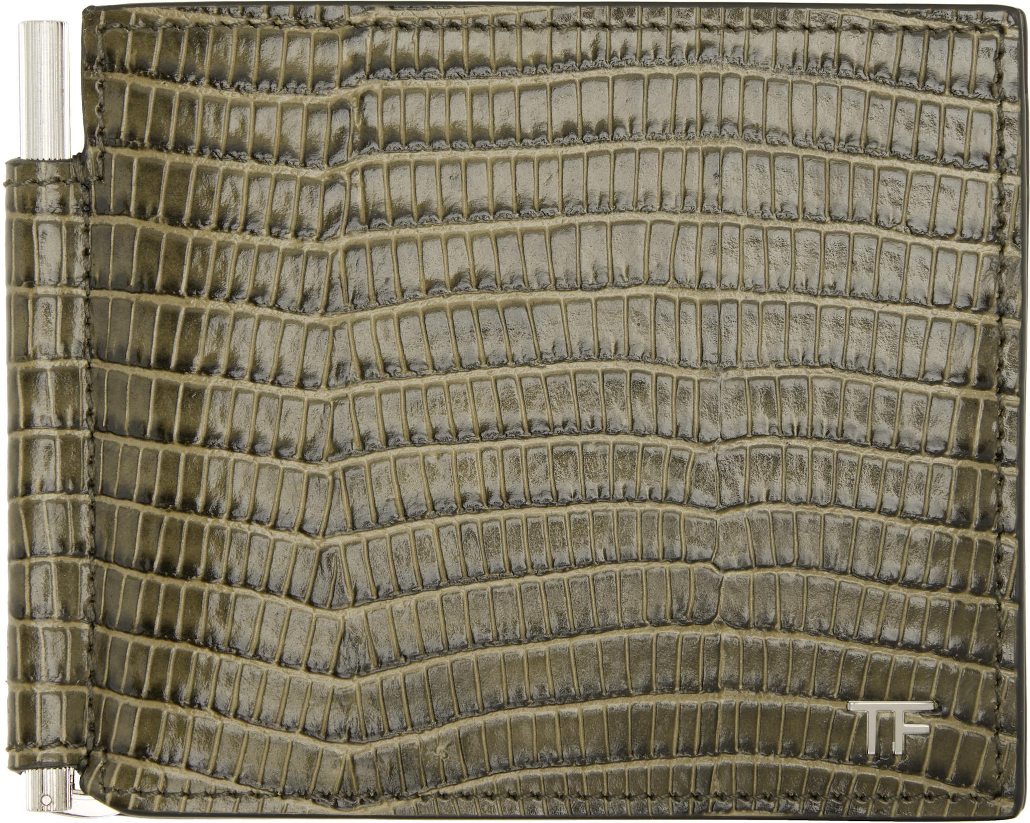 Khaki T line Money Clip Wallet by TOM FORD