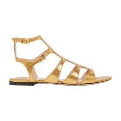 Laminated printed lizard sandals by TOM FORD