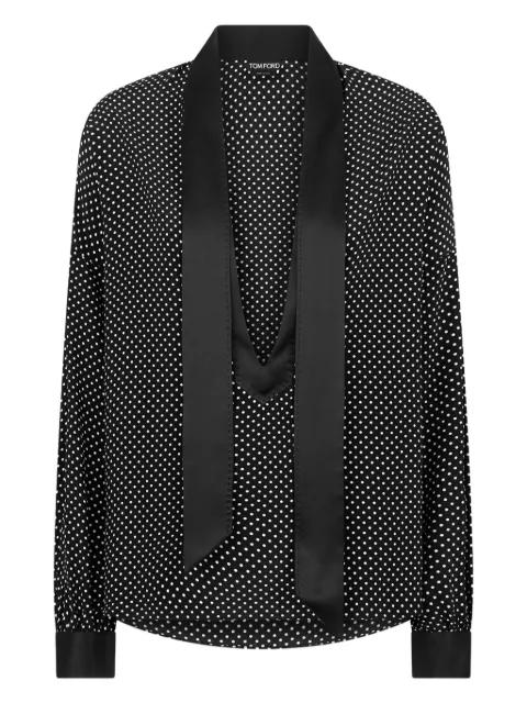 Lavalliere polka-dot blouse by TOM FORD
