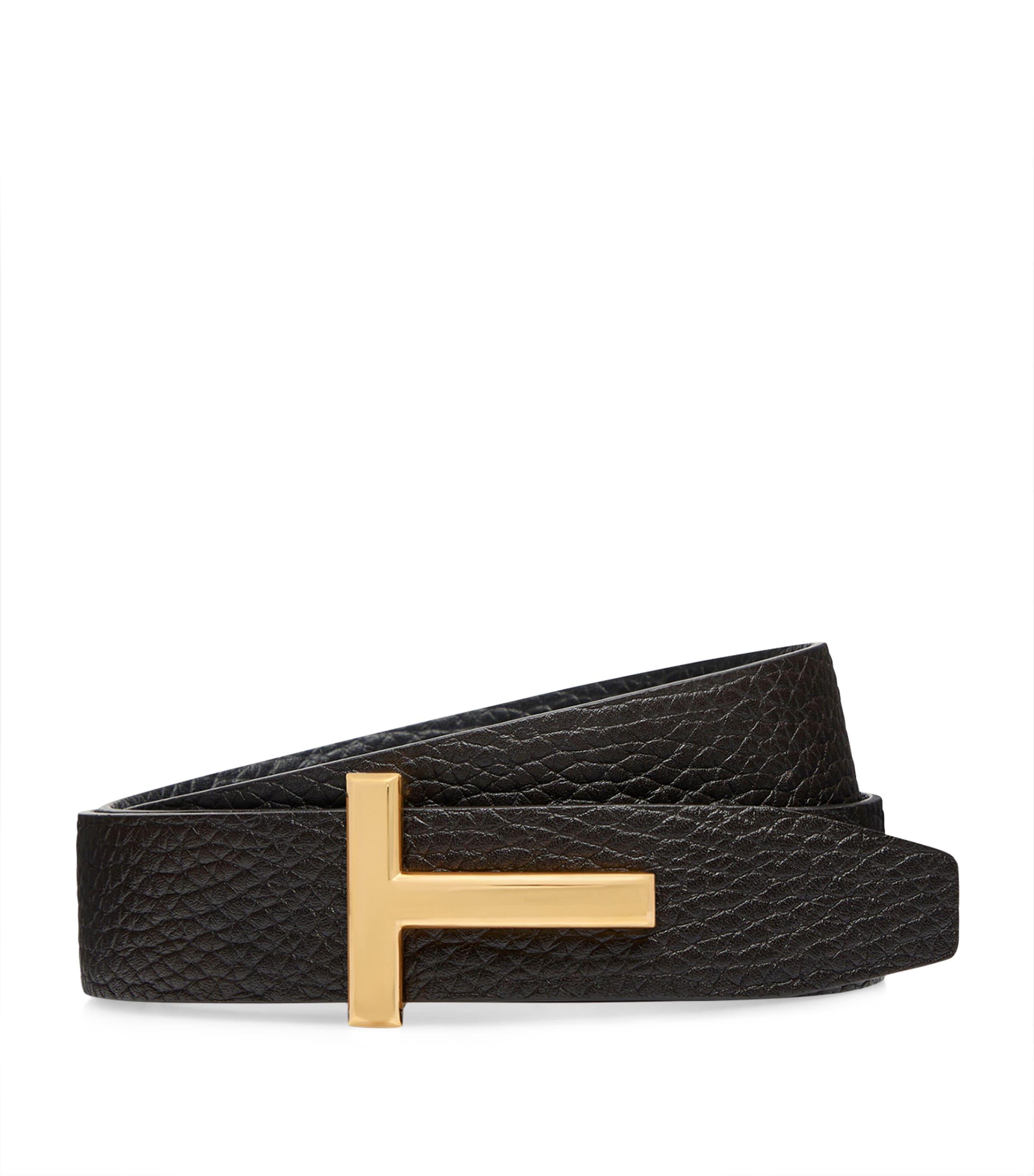 Leather T Icon Belt by TOM FORD