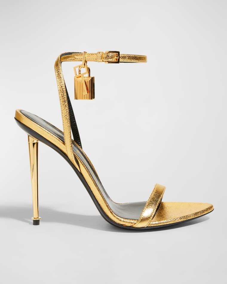 Lock Metallic Stiletto Sandals by TOM FORD