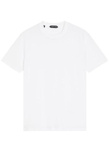 Logo-embroidered jersey T-shirt by TOM FORD
