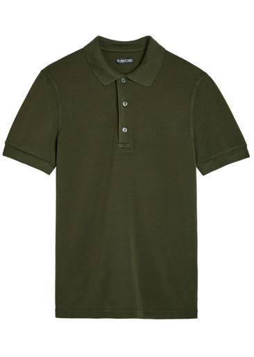Logo-embroidered piqué polo shirt by TOM FORD