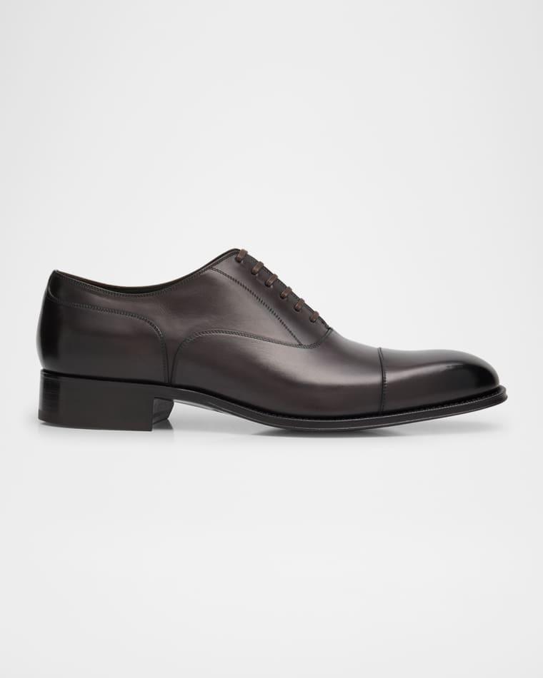 Men's Claydon Burnished Leather Derby Shoes by TOM FORD