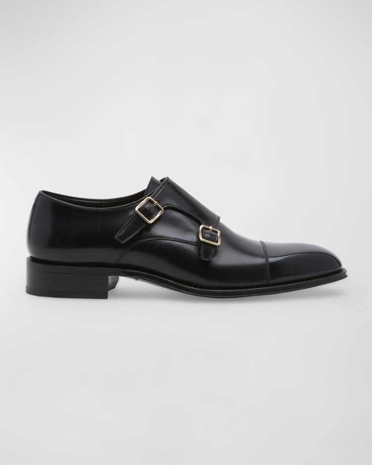 Men's Claydon Leather Double-Monk Strap Loafers by TOM FORD