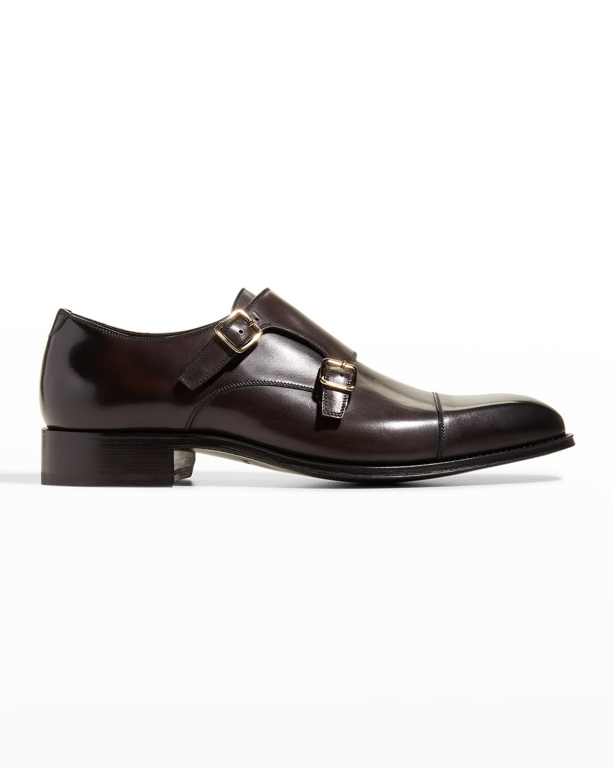 Men's Claydon Leather Double Monk Strap Loafers by TOM FORD