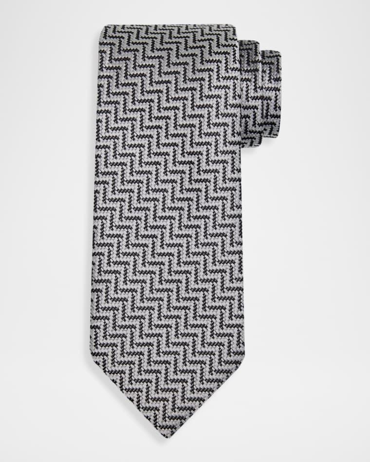 Men's Diagonal Chevron Silk Tie by TOM FORD