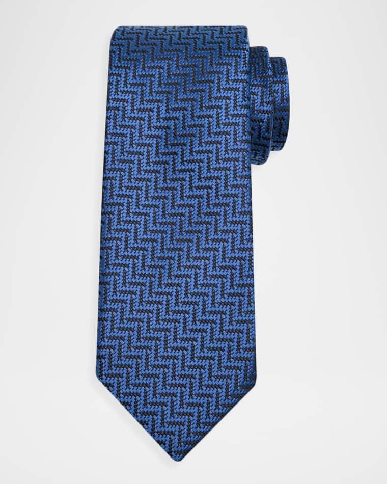 Men's Diagonal Chevron Silk Tie by TOM FORD