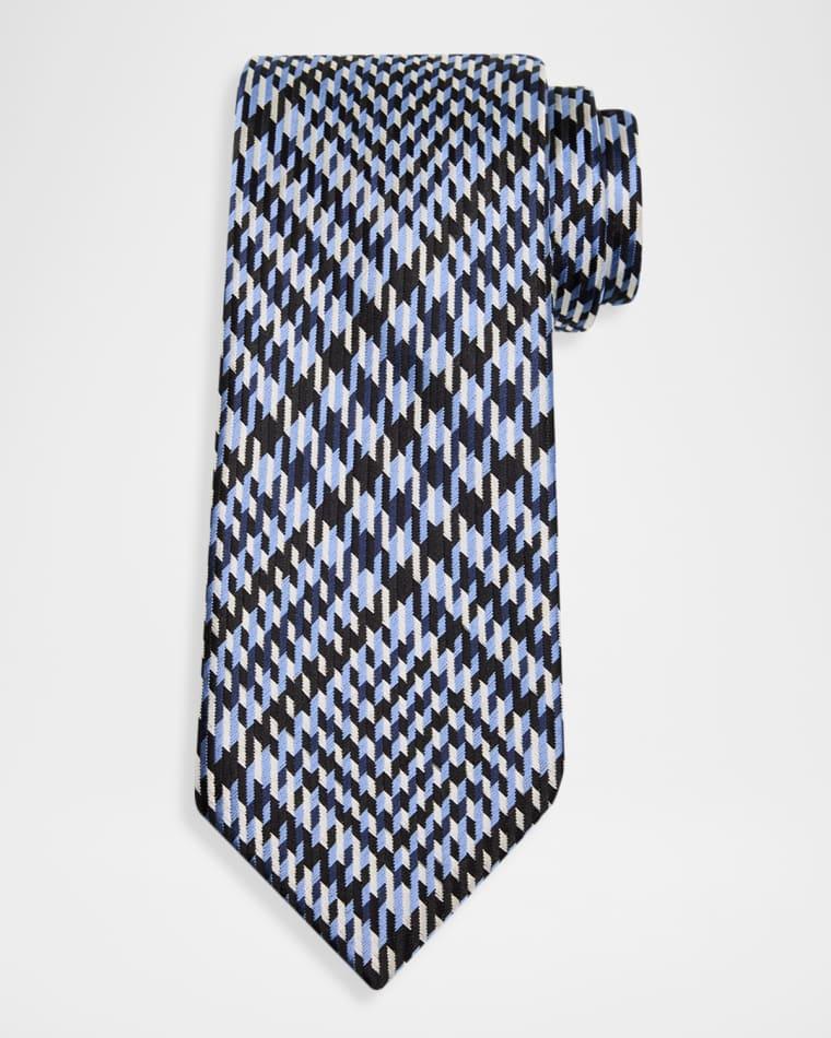 Men's Exploded Prince of Wales Check Silk Tie by TOM FORD