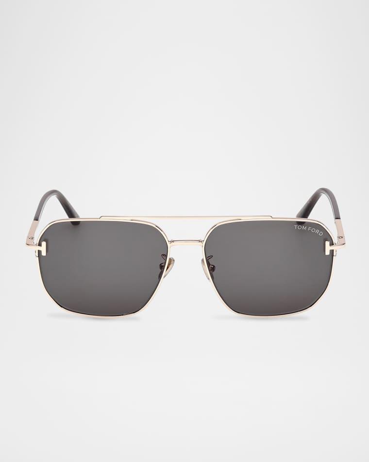 Men's FT1249-KM Metal Square Sunglasses by TOM FORD