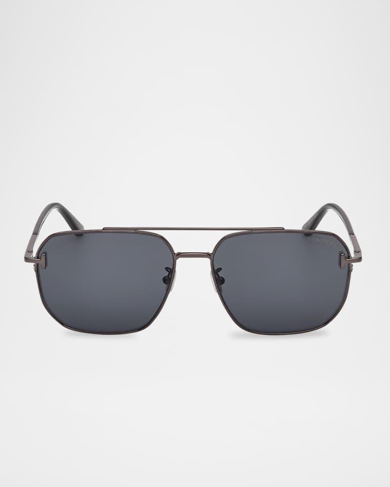 Men's FT1249-KM Metal Square Sunglasses by TOM FORD