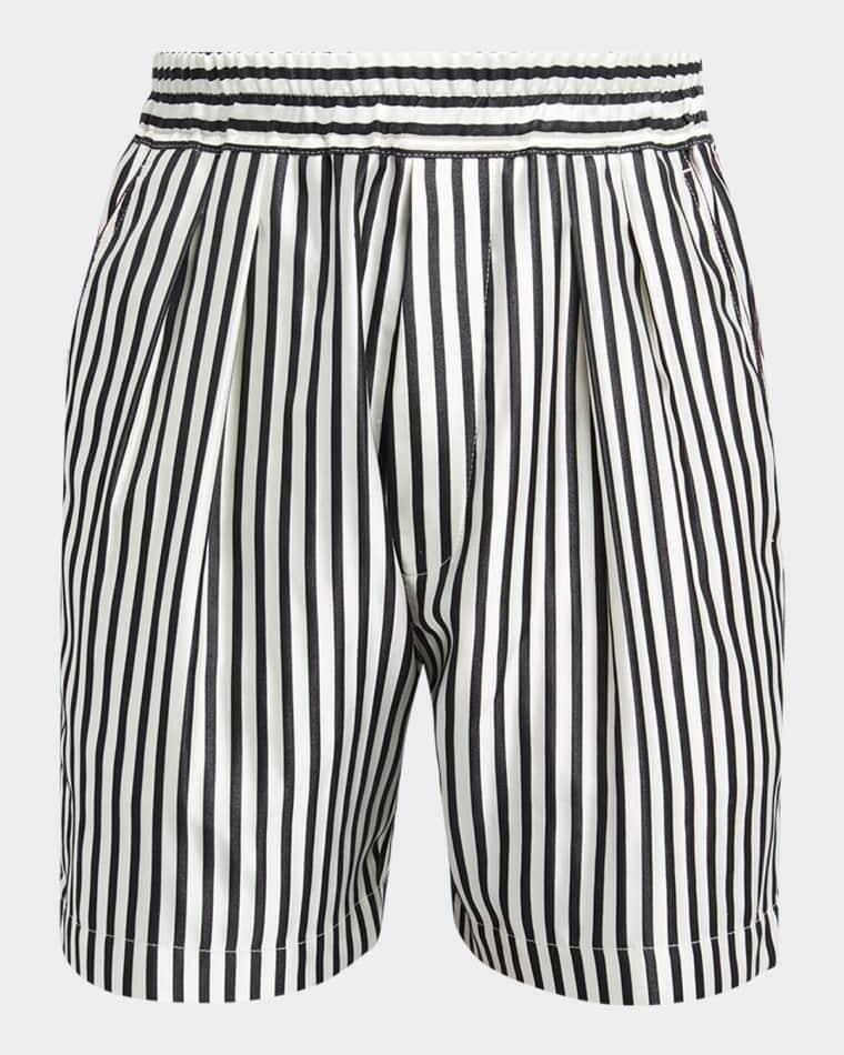 Men's Fluid Striped Silk Lounge Shorts by TOM FORD