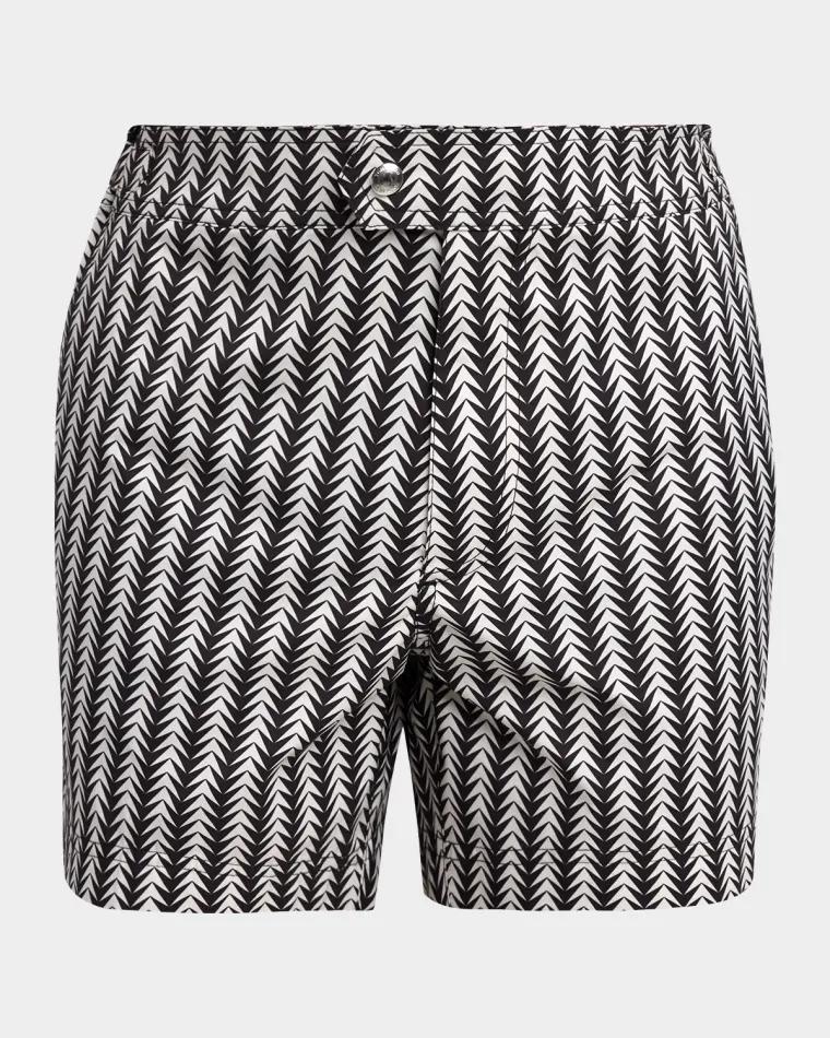 Men's Geometric-Print Nylon Swim Trunks by TOM FORD