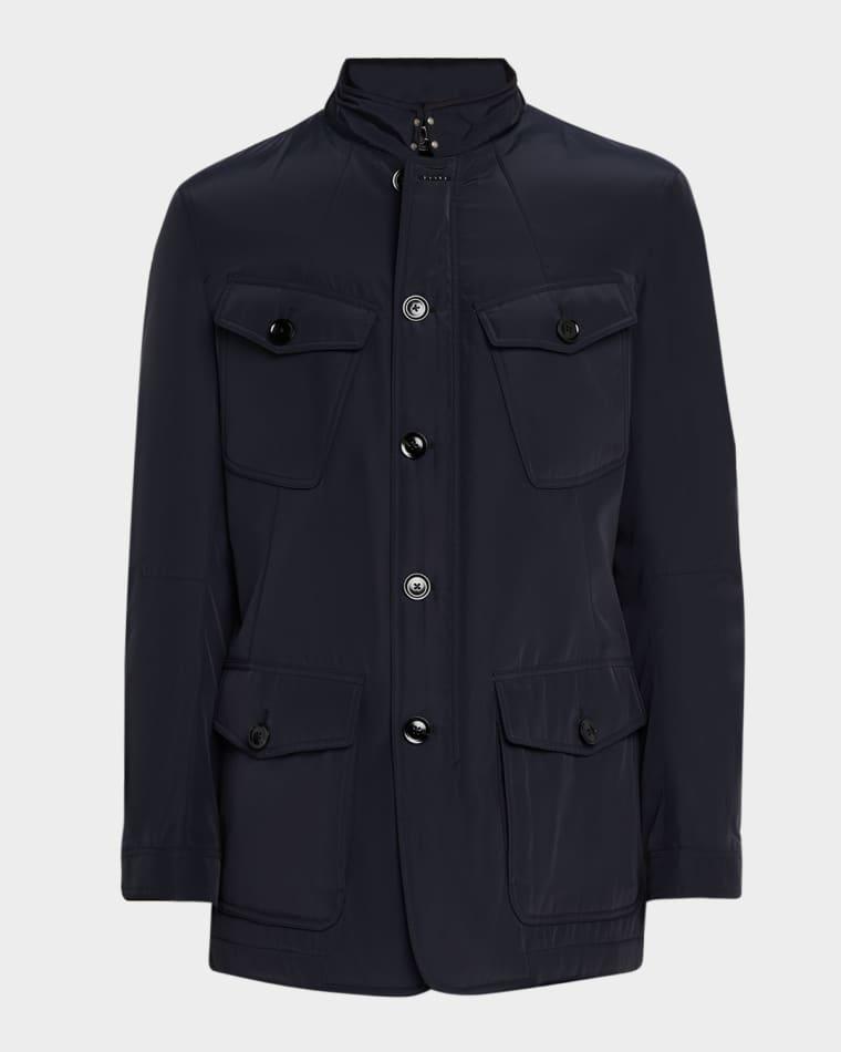 Men's Micro-Ottoman Four-Pocket Military Jacket by TOM FORD