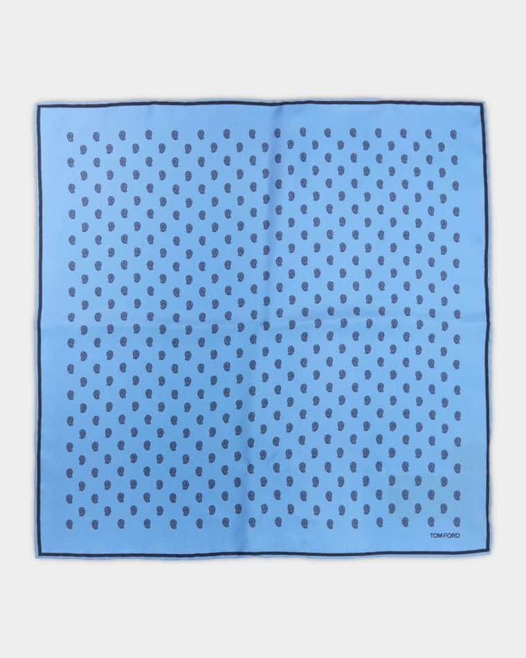 Men's Micro Paisley-Print Silk Pocket Square by TOM FORD