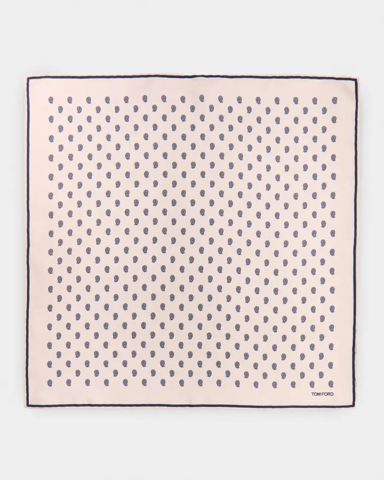 Men's Micro Paisley-Print Silk Pocket Square by TOM FORD