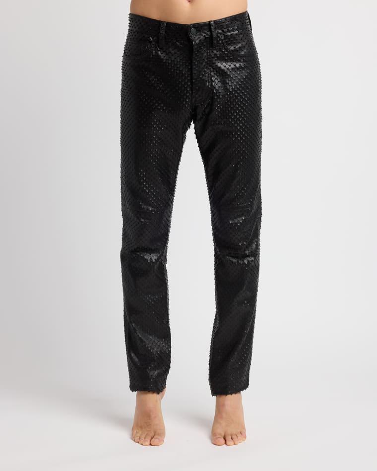 Men's Perforated Leather Straight-Leg Five-Pocket Pants by TOM FORD